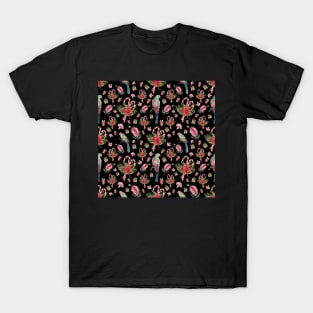 Australian Native Birds and Flowers - A Christmas Print T-Shirt